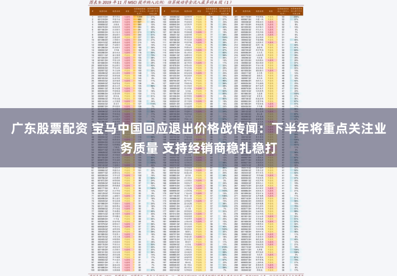 广东股票配资 宝马中国回应退出价格战传闻：下半年将重点关注业务质量 支持经销商稳扎稳打